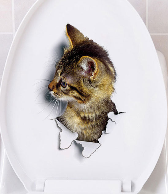Cats 3D Toilet Stickers