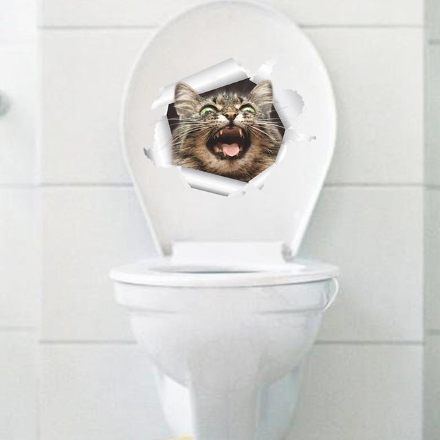 Cats 3D Toilet Stickers