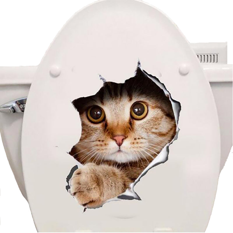 Cats 3D Toilet Stickers