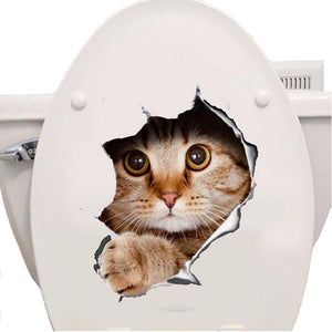 Cats 3D Toilet Stickers