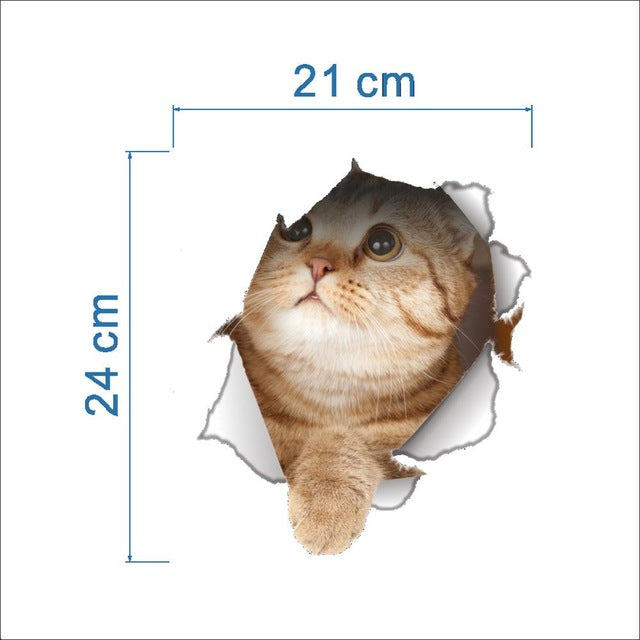 Cats 3D Toilet Stickers