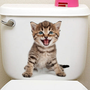 Cats 3D Toilet Stickers