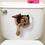 Cats 3D Toilet Stickers