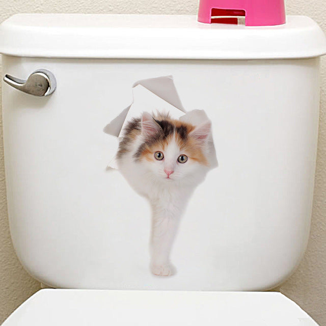 Cats 3D Toilet Stickers