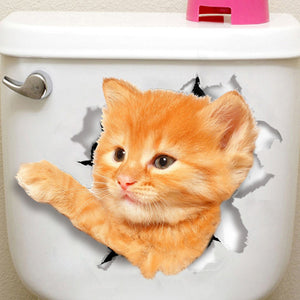 Cats 3D Toilet Stickers