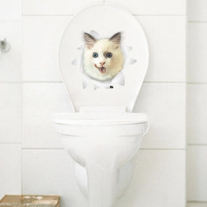 Cats 3D Toilet Stickers