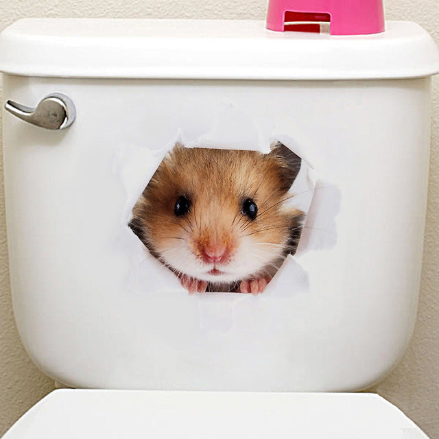 Cats 3D Toilet Stickers